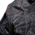 80s Liberto Cow Leather A-2 Flight Jacket, L, Brown, Cowhide, Removable Boa Liner