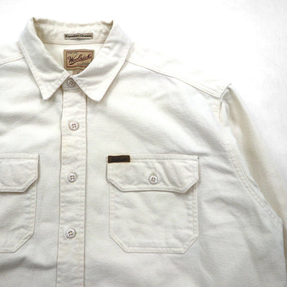 Woolrich 90年代 シャモアクロス フランネル ワークシャツ XL ホワイト Expedition Chamois ダブルポケット