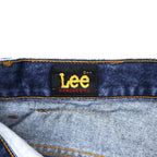 Lee USA Made 201 American Standard Jeans Regular Straight Denim Pants Size 36 Blue Cotton Leather Patch Zipper Fly
