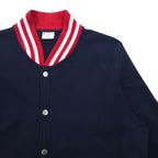 Champion Reverse Weave Rib Line Snap Cardigan Sweat Blouson L Navy Cotton