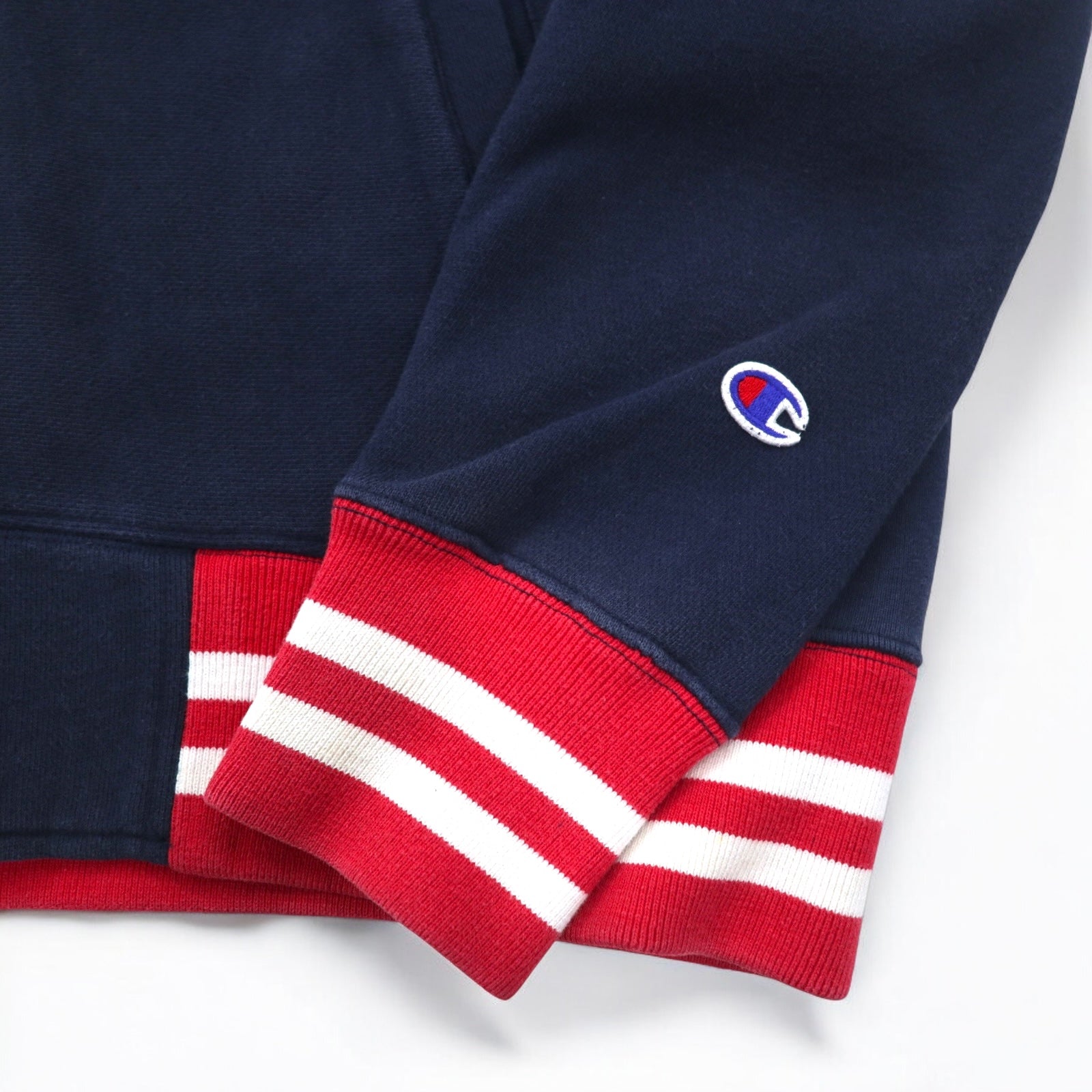 Champion Reverse Weave Rib Line Snap Cardigan Sweat Blouson L Navy Cotton