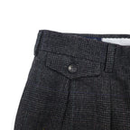 90s USA Vintage Trousers, 2-pleat wide-leg slacks, size M, glen plaid, suspender buttons, pleated, Austin Reed, 1990s, Made in USA