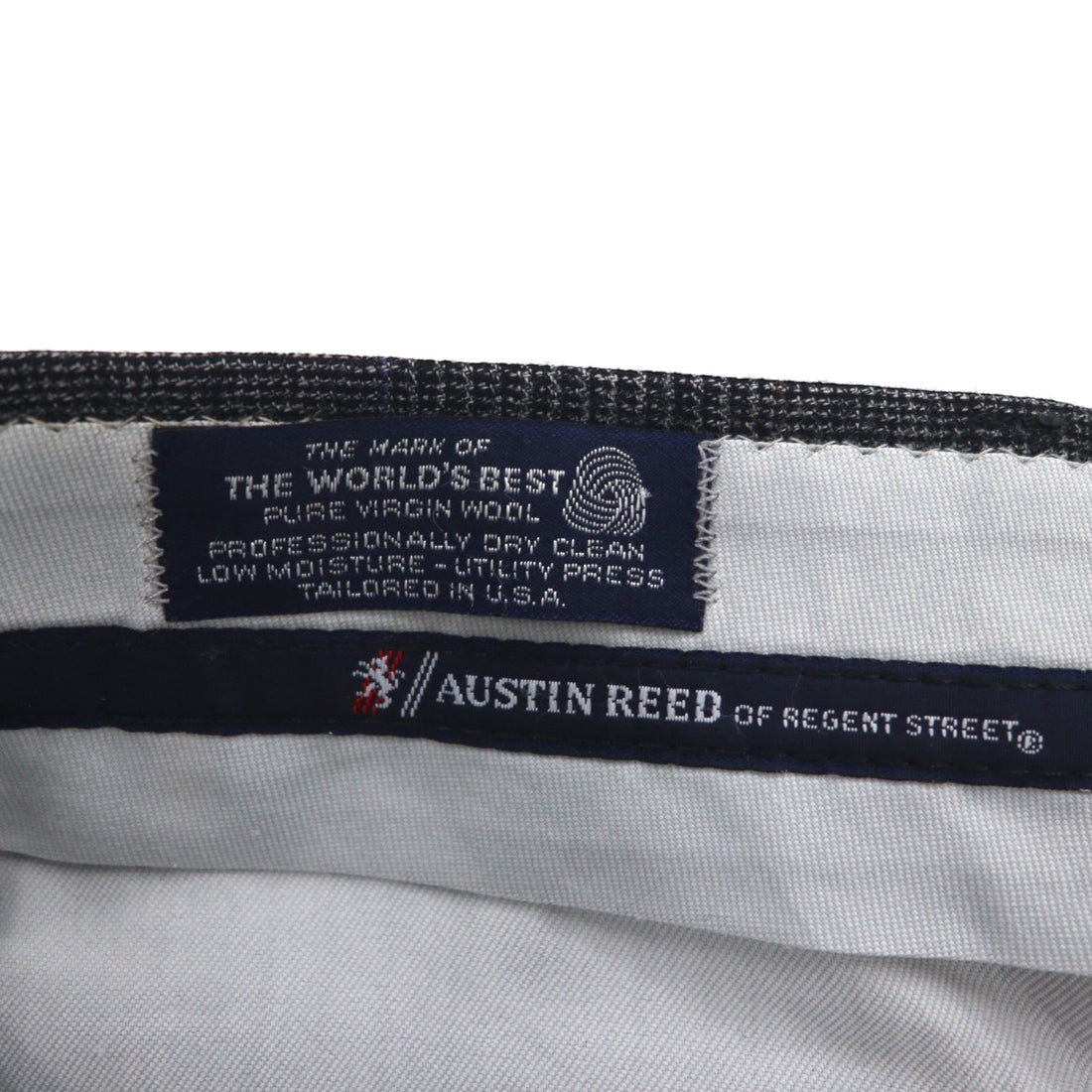 90s USA Vintage Trousers 2タック ワイド スラックス パンツ M グレンチェック サスペンダーボタン プリーツ AUSTIN REED 90年代 USA製