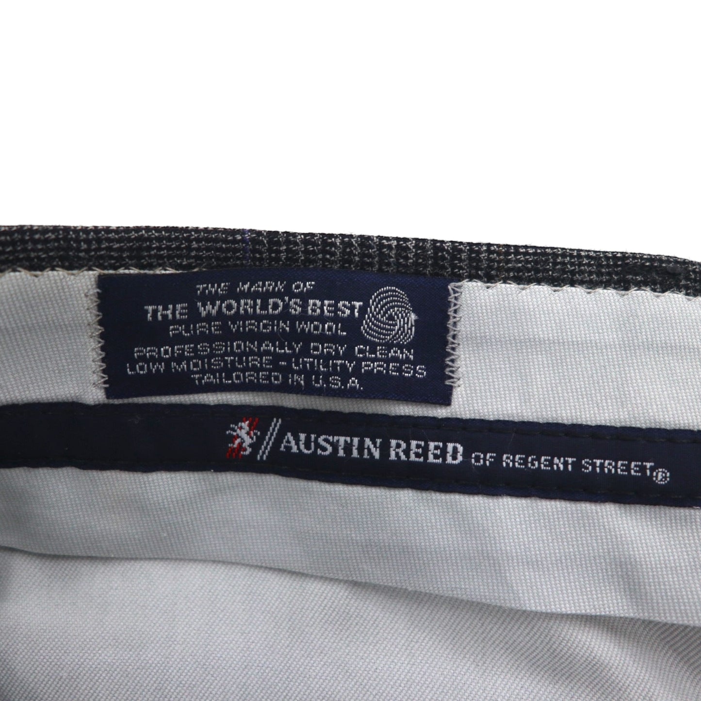 90s USA Vintage Trousers 2タック ワイド スラックス パンツ M グレンチェック サスペンダーボタン プリーツ AUSTIN REED 90年代 USA製