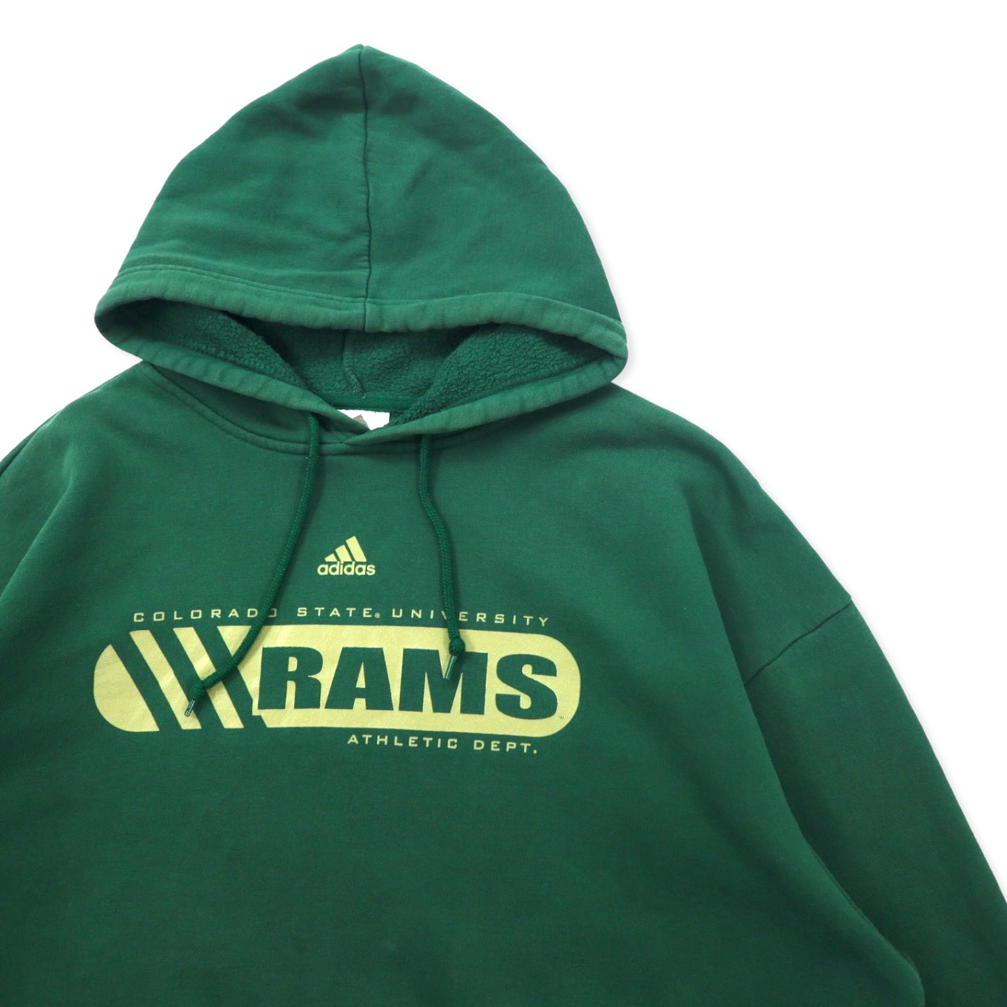 adidas カレッジ プリント パーカー XL グリーン コットン NCAA RAMS