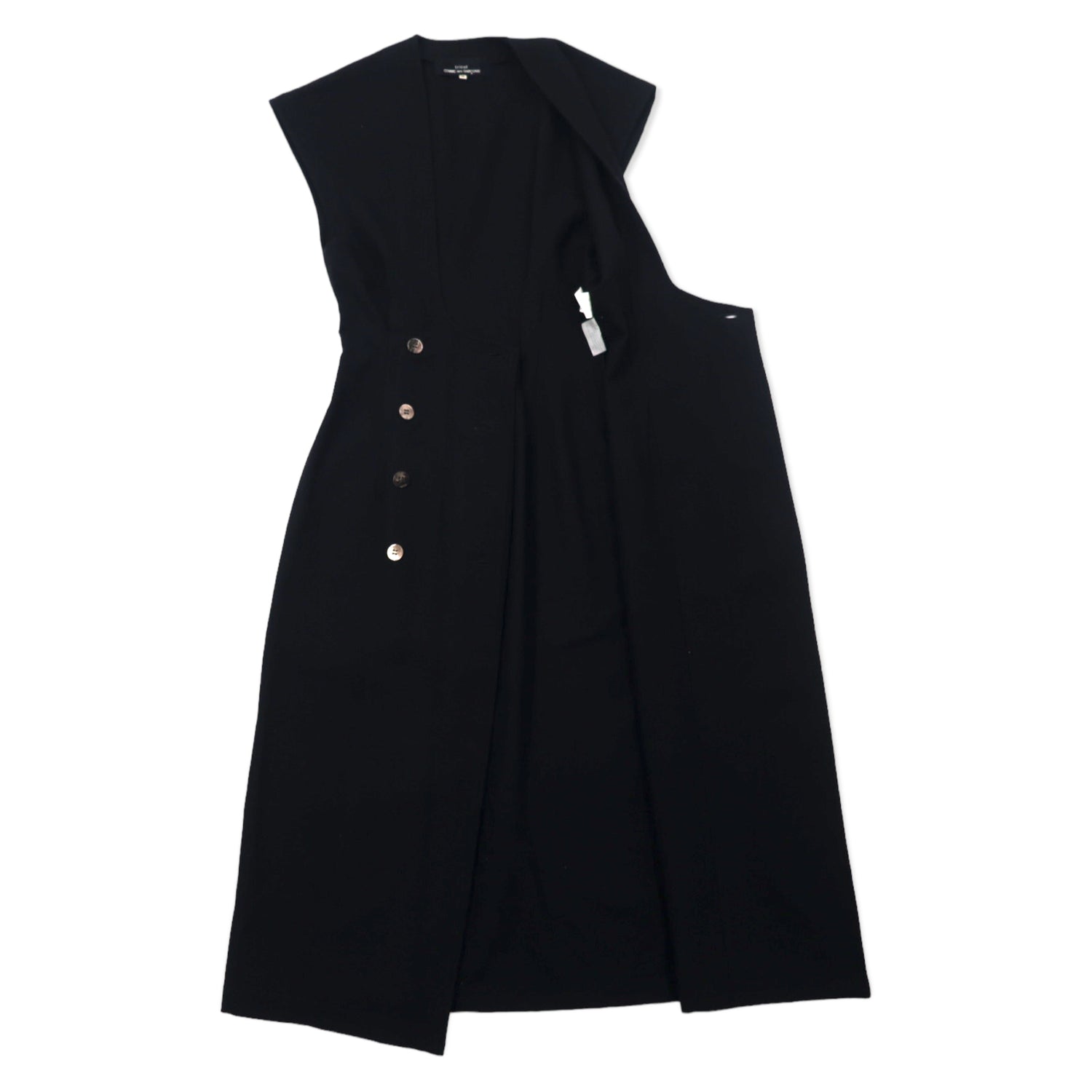 TRICOT COMME des GARCONS Double Breast Dress M Black Wool TA