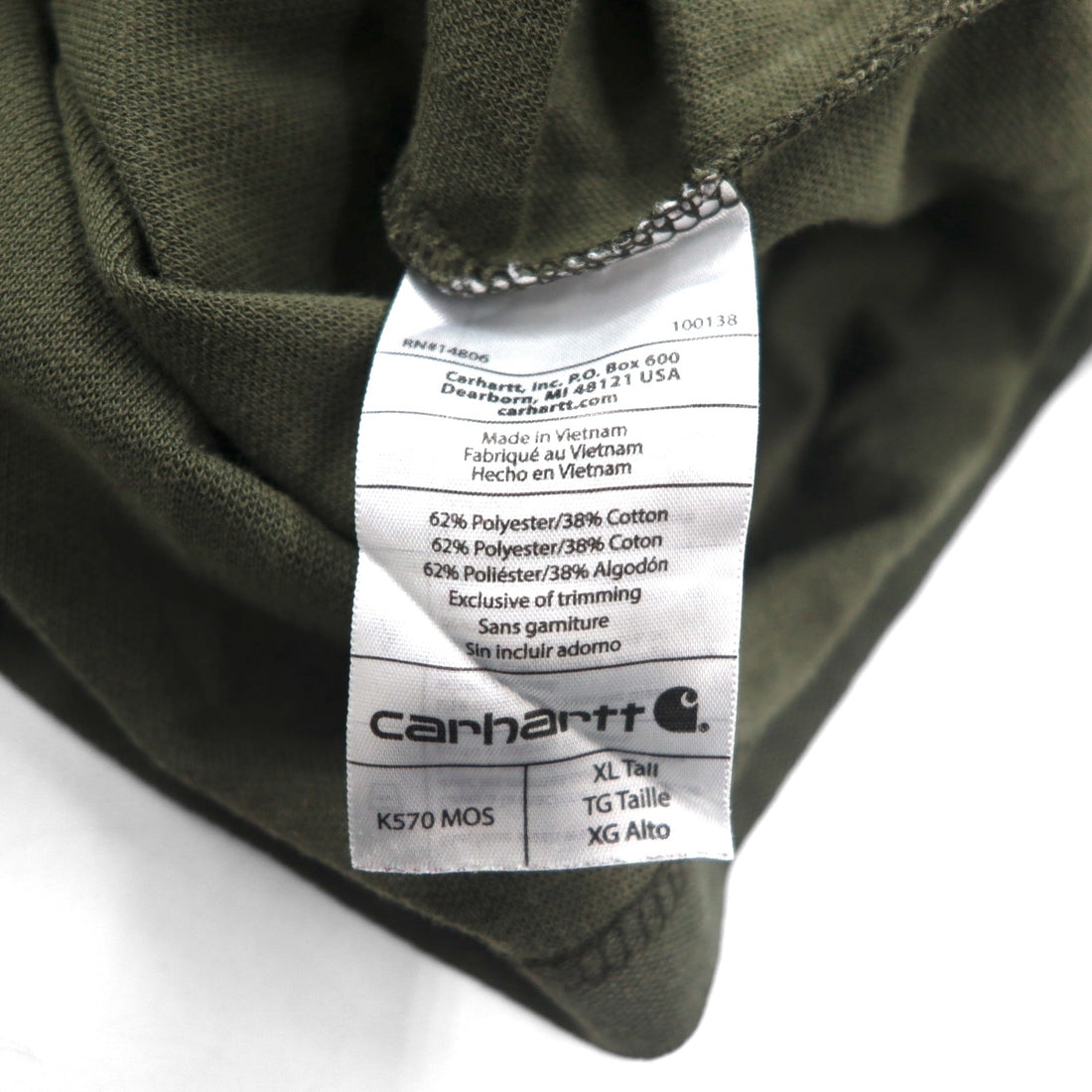 Carhartt Original Fit Pocket Polo Shirt XL Khaki ORIGINAL FIT