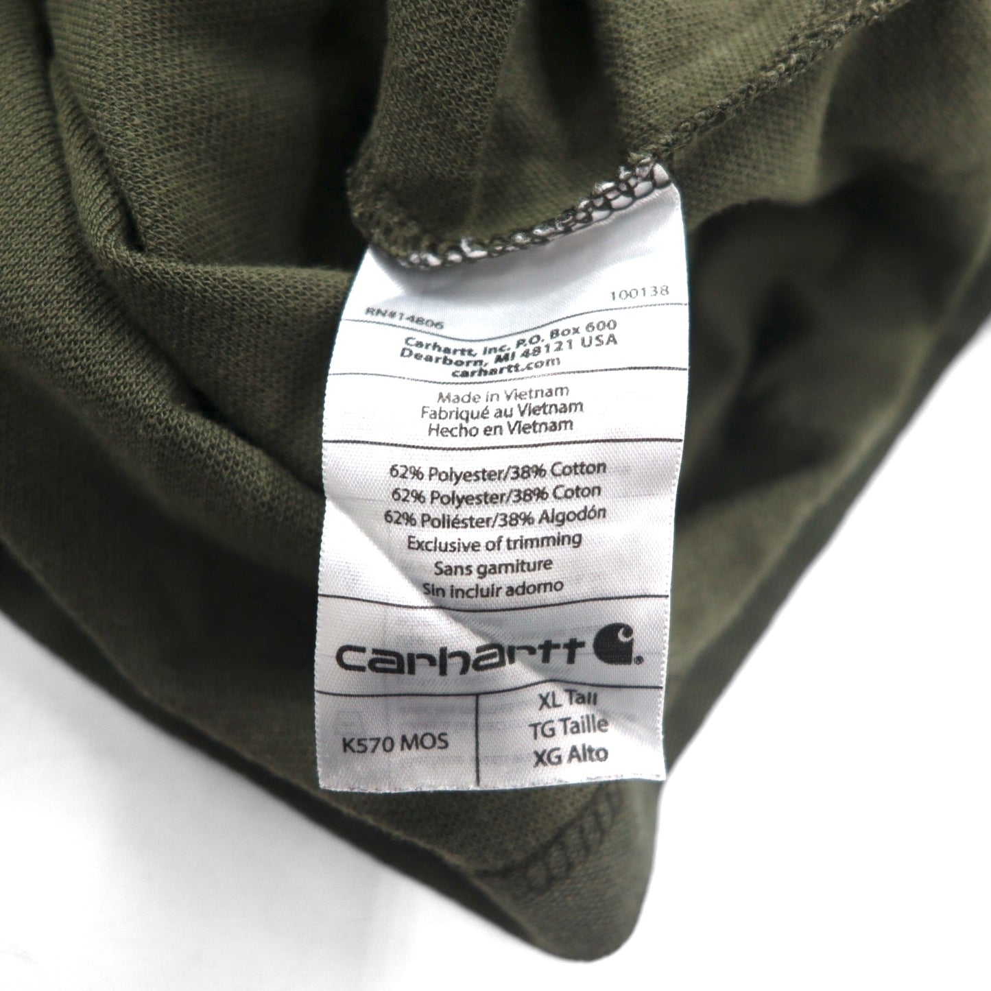 carhartt オリジナルフィット ポケット付き ポロシャツ XL カーキ ORIGINAL FIT