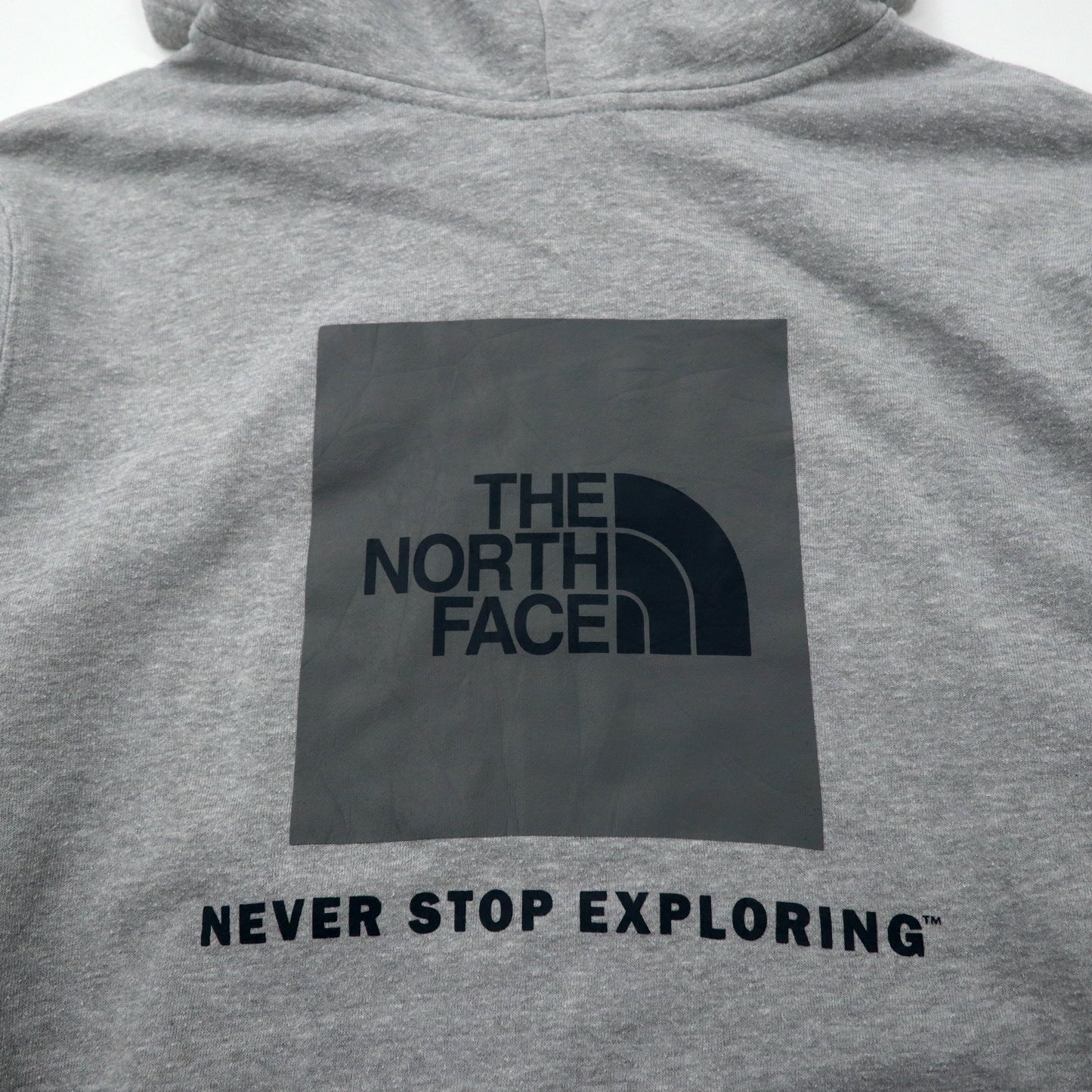 THE NORTH FACE ビッグサイズ プルオーバーパーカー XL グレー コットン バックロゴプリント