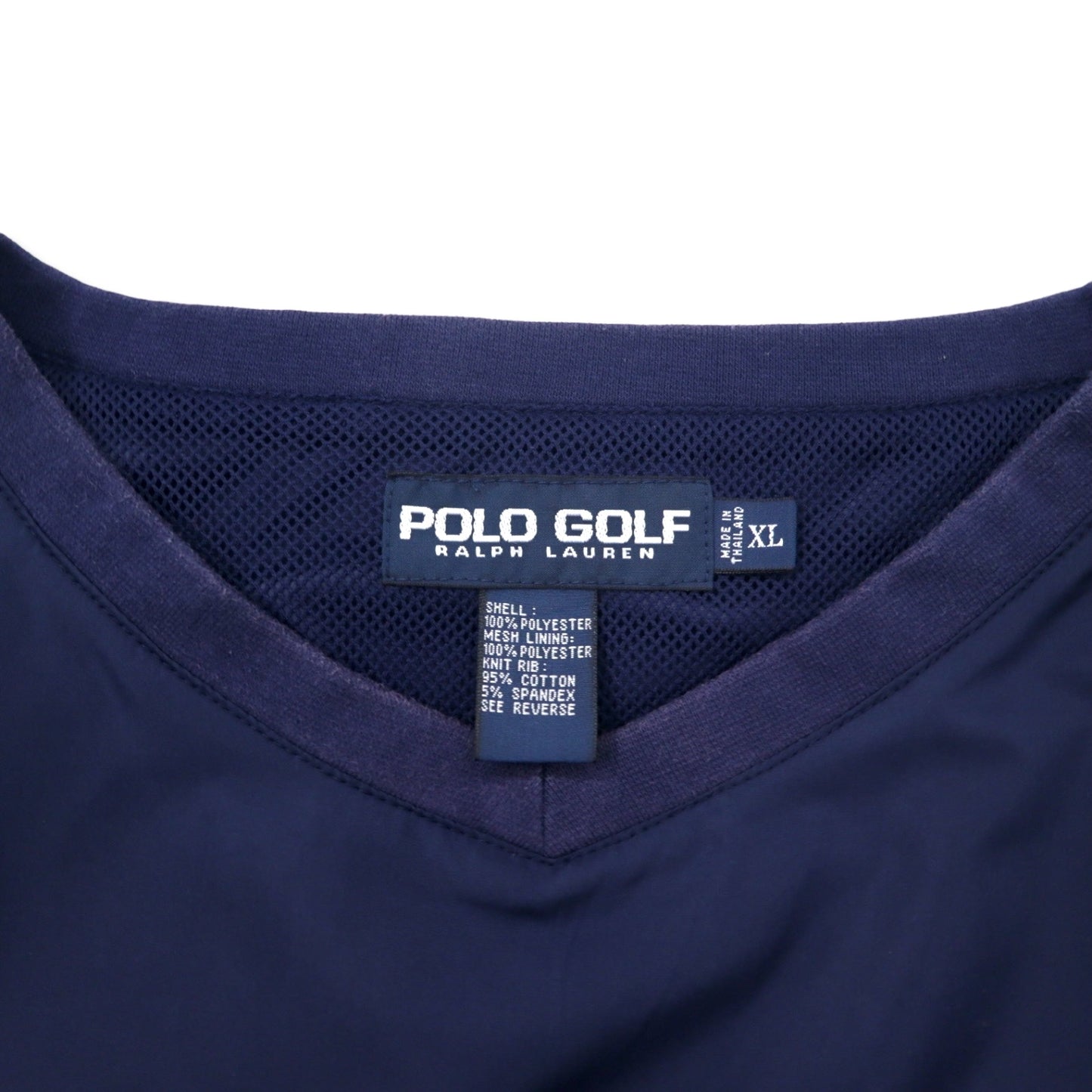 POLO GOLF RALPH LAUREN ピステ ベスト プルオーバー XL ネイビー ポリエステル メッシュライナー ワンポイントロゴ