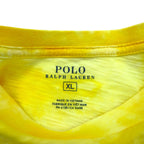 POLO RALPH LAUREN Tie-Dye Logo Print T-Shirt, XL, Yellow Cotton