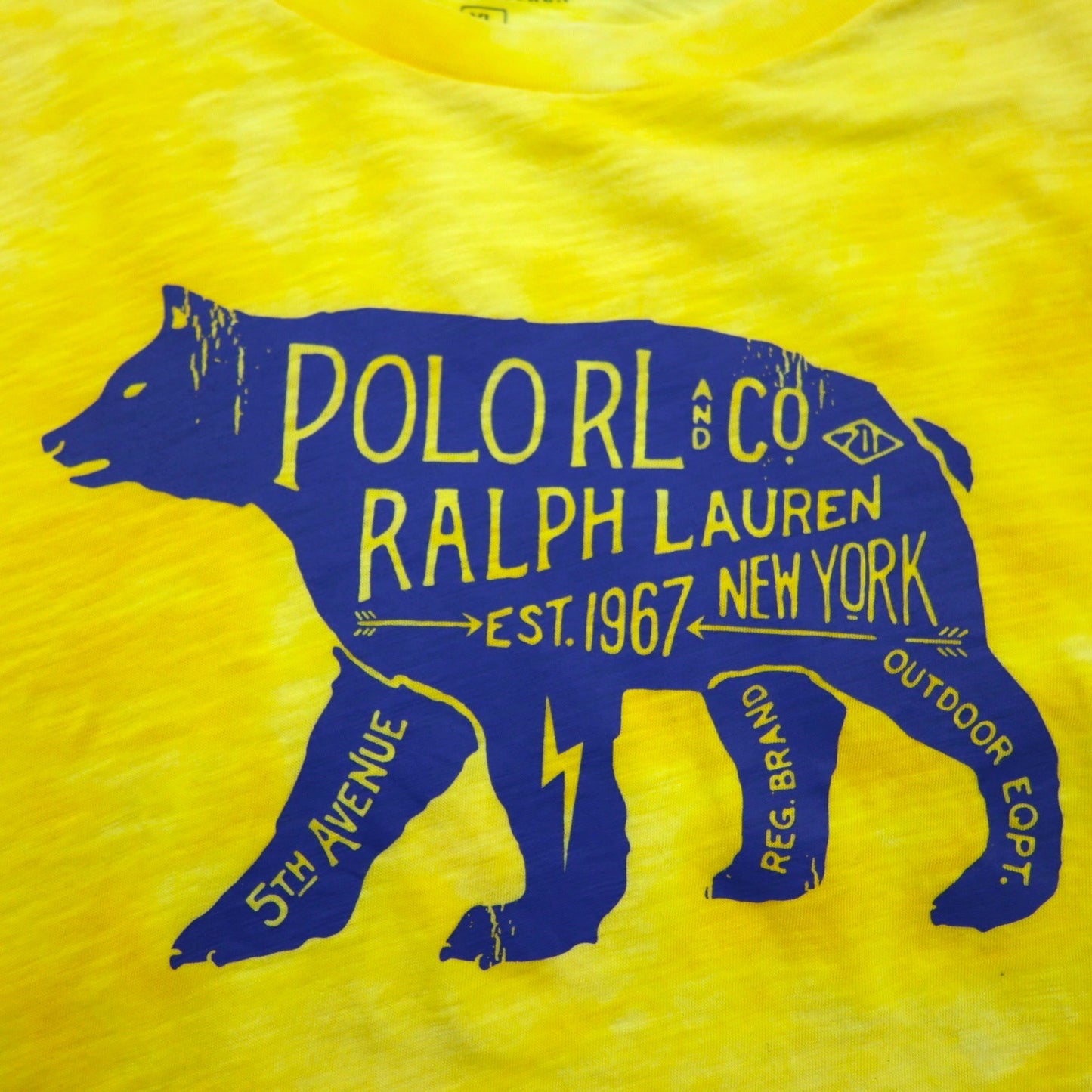 POLO RALPH  LAUREN タイダイ ロゴプリントTシャツ XL イエロー コットン