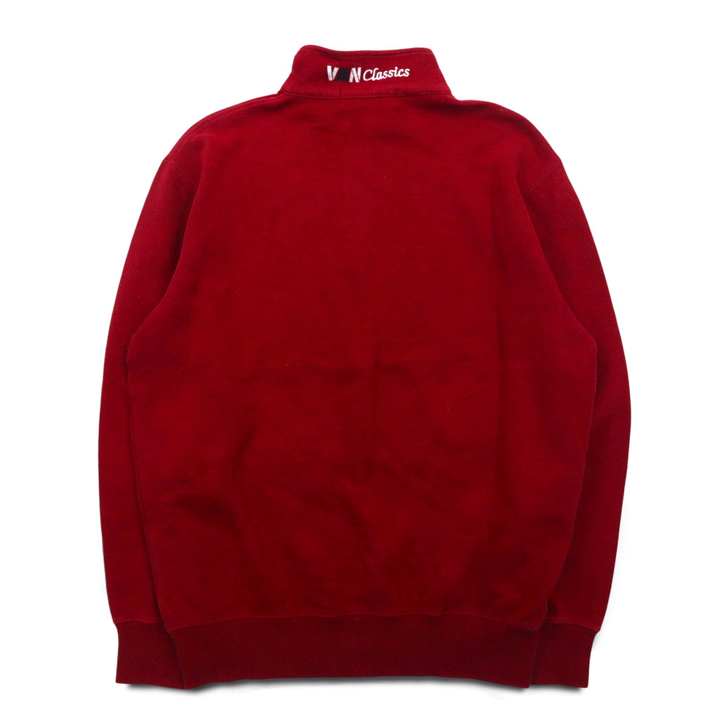 VAN-JAC- Half-Zip Sweatshirt M Red Cotton Embroidered Embroidery