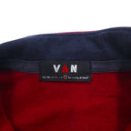 VAN-JAC- Half-Zip Sweatshirt M Red Cotton Embroidered Embroidery