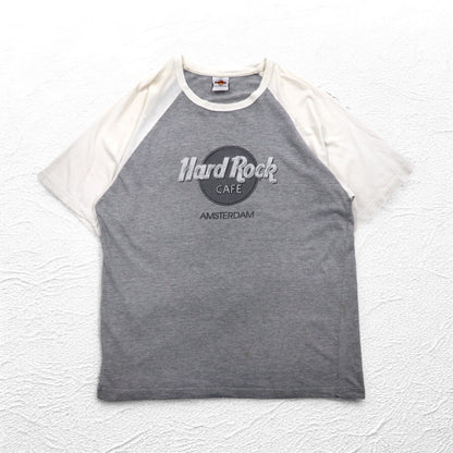 Hard Rock CAFE Raglan T-shirt XL Grey Cotton AMSTERDAM