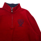 VAN-JAC- Half-Zip Sweatshirt M Red Cotton Embroidered Embroidery
