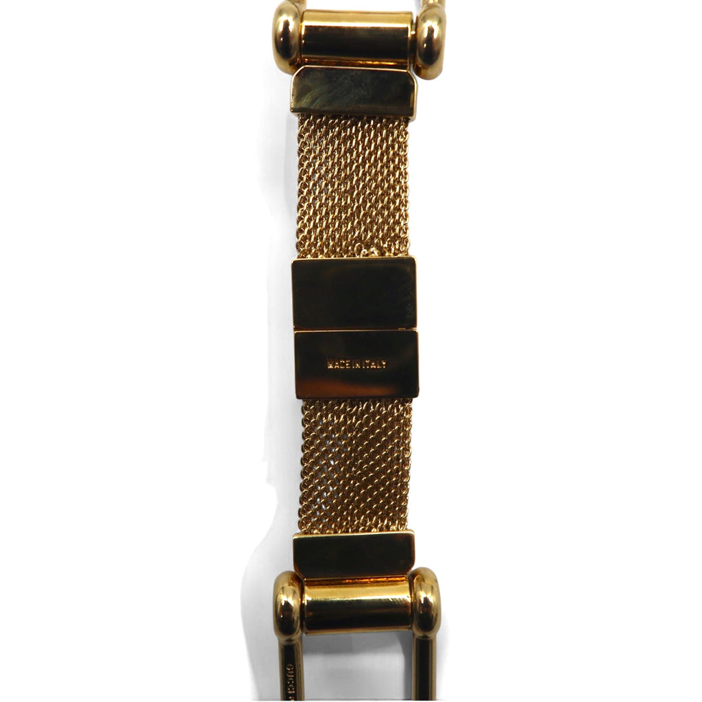 GUCCI Made in Italy Separate Key Holder Key Ring Gold Metal Mesh
