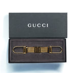 GUCCI Made in Italy Separate Key Holder Key Ring Gold Metal Mesh