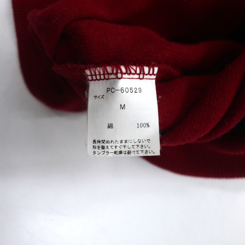 VAN-JAC- Half-Zip Sweatshirt M Red Cotton Embroidered Embroidery