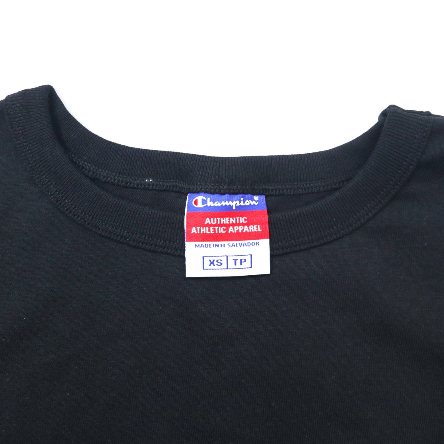 Champion クロップド Tシャツ XS ブラック コットン AAAタグ エルサルバドル製