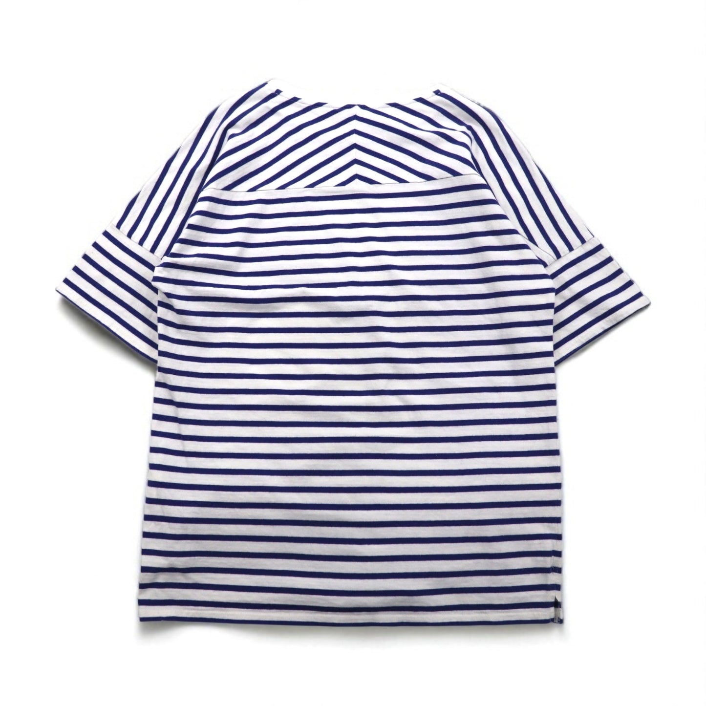 UNUSED Striped T-Shirt, Size L, Blue and White, Cotton, Made in Japan