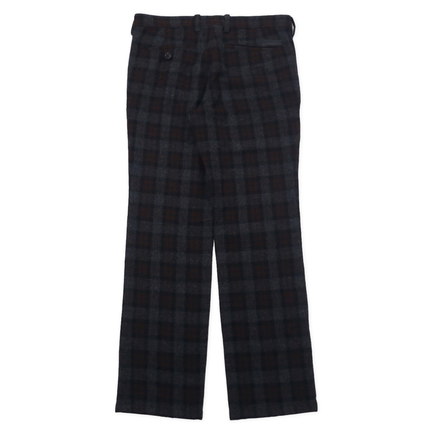 BURBERRY BLACK LABEL ツイードパンツ 73 グレー ブラウン チェック ウール 羊毛