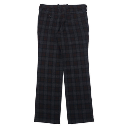 BURBERRY BLACK LABEL ツイードパンツ 73 グレー ブラウン チェック ウール 羊毛