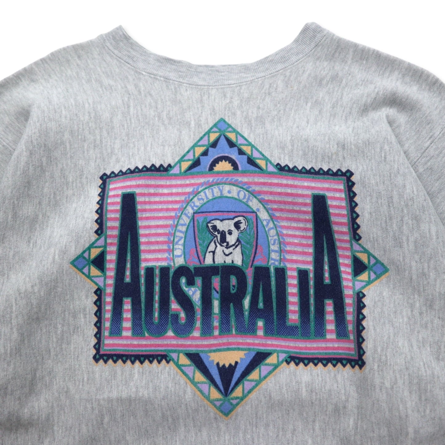 USA製 90年代 ROSS SPORTSWEAR リバースウィーブ スウェット L グレー コットン AUSTRALIA