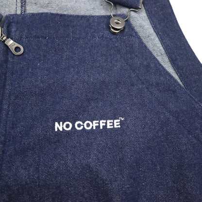 NC BY NO COFFE フロントジップ デニム オーバーオール L インディゴ ブルー 刺繍