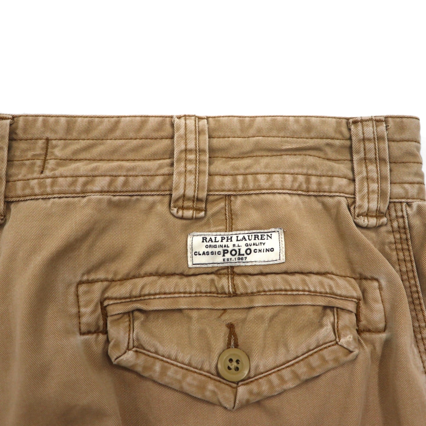 Polo by Ralph Lauren 90年代 ポロチノ バギー ショート カーゴパンツ L ベージュ コットン 膝下丈