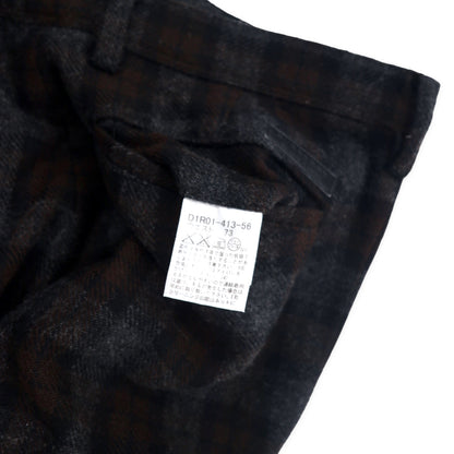 BURBERRY BLACK LABEL ツイードパンツ 73 グレー ブラウン チェック ウール 羊毛