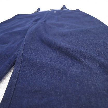 NC BY NO COFFE フロントジップ デニム オーバーオール L インディゴ ブルー 刺繍