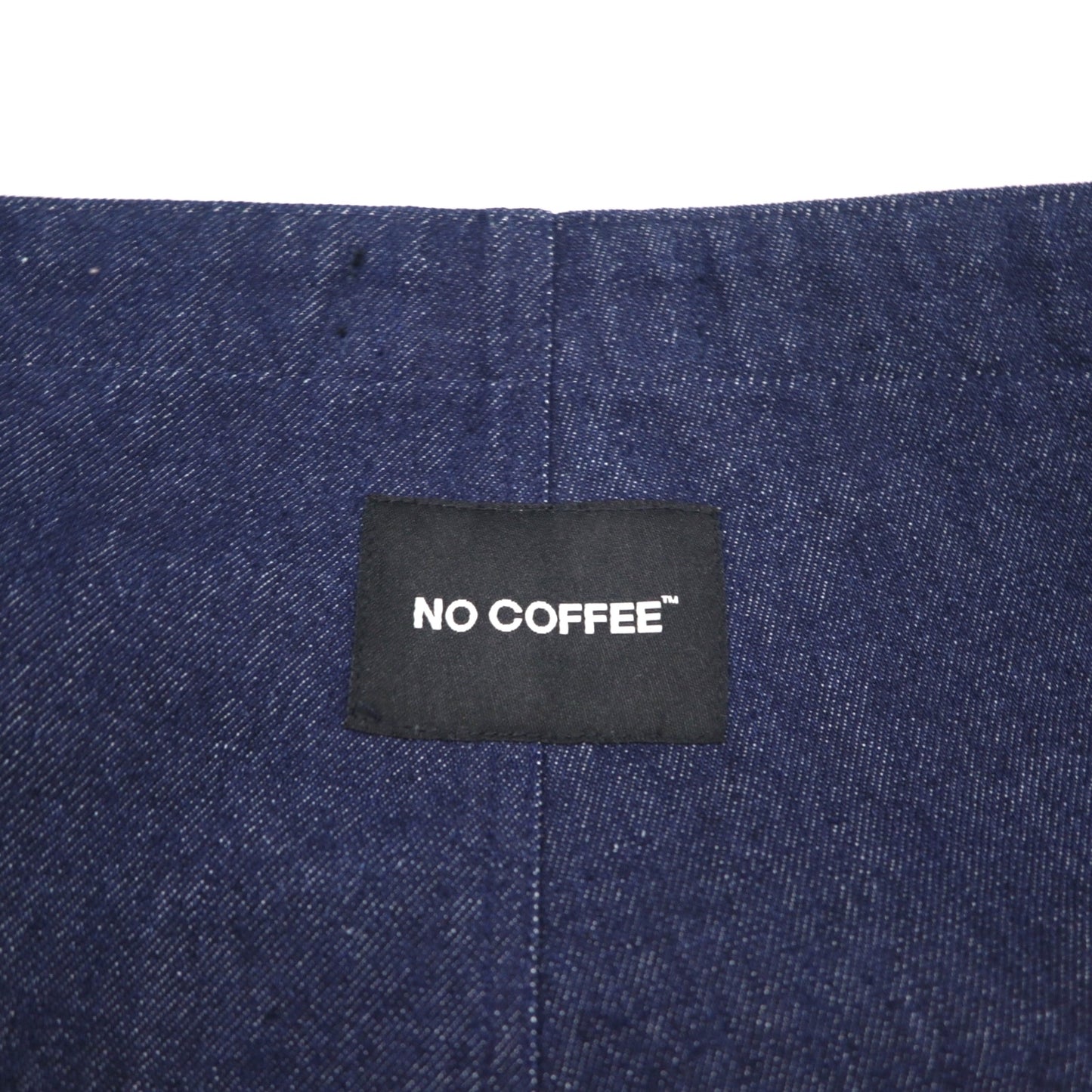 NC BY NO COFFE フロントジップ デニム オーバーオール L インディゴ ブルー 刺繍