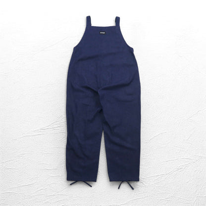 NC BY NO COFFE フロントジップ デニム オーバーオール L インディゴ ブルー 刺繍