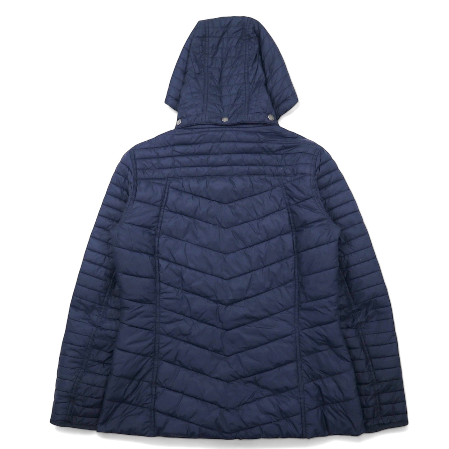 Barbour キルティング ファイバー ダウンジャケット XL ネイビー ポリエステル フード着脱式 HEADLAND QUILT JACKET LQU0816NY71