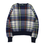 Polo by Ralph Lauren 90年代 コットン ニット セーター L ネイビー タータンチェック