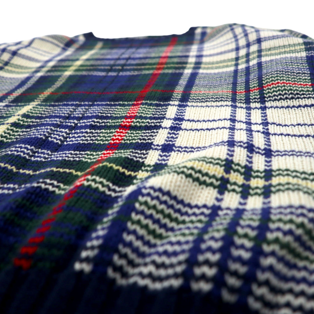 Polo by Ralph Lauren 90年代 コットン ニット セーター L ネイビー タータンチェック