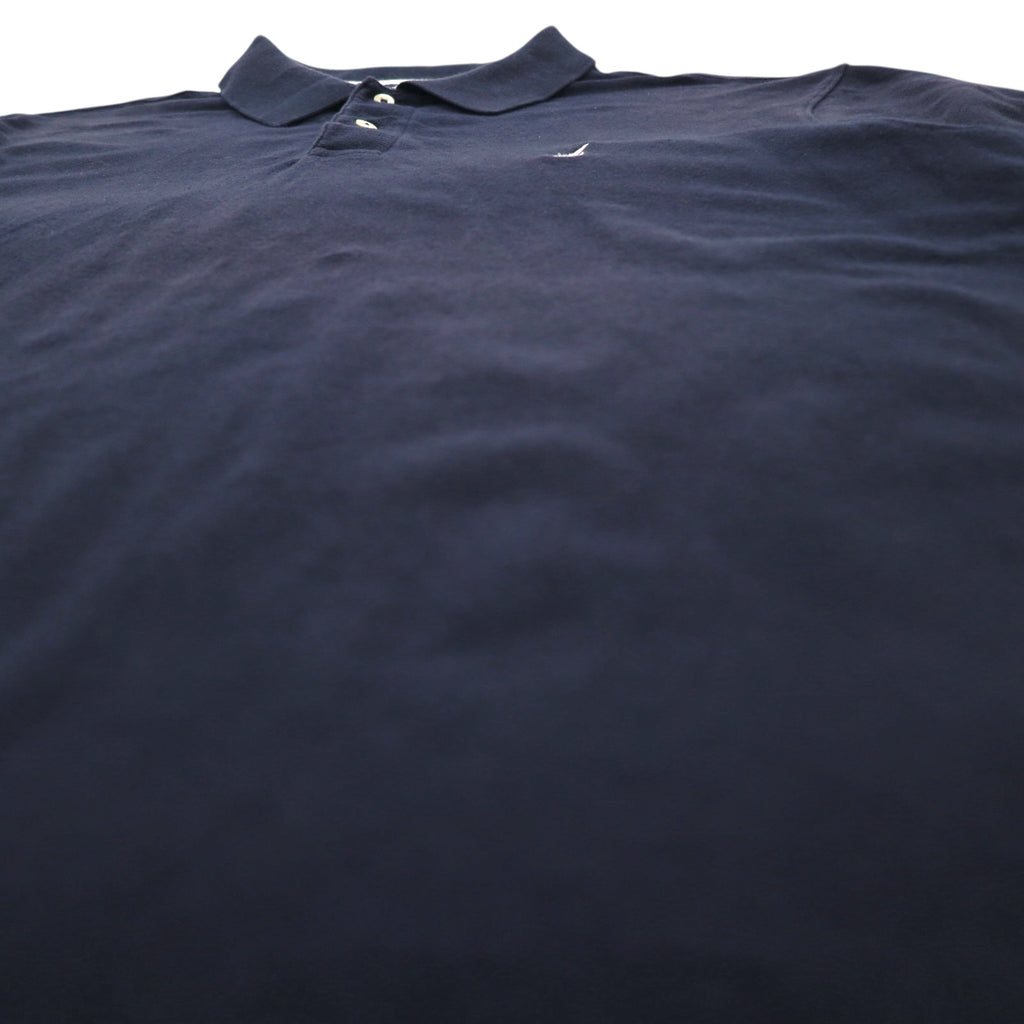 NAUTICA Polo Shirt, XL, Navy, Cotton, Pique, One Point Logo Embroidery