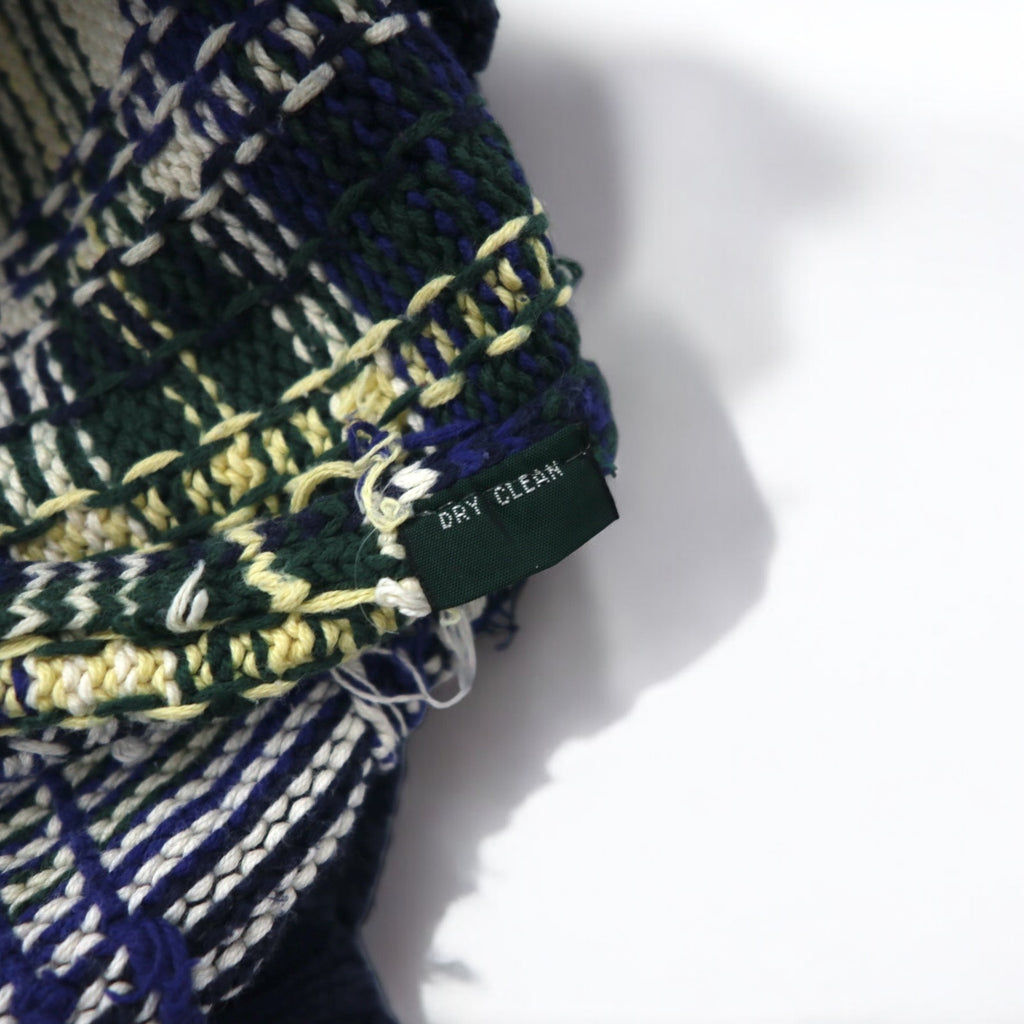 Polo by Ralph Lauren 90年代 コットン ニット セーター L ネイビー タータンチェック