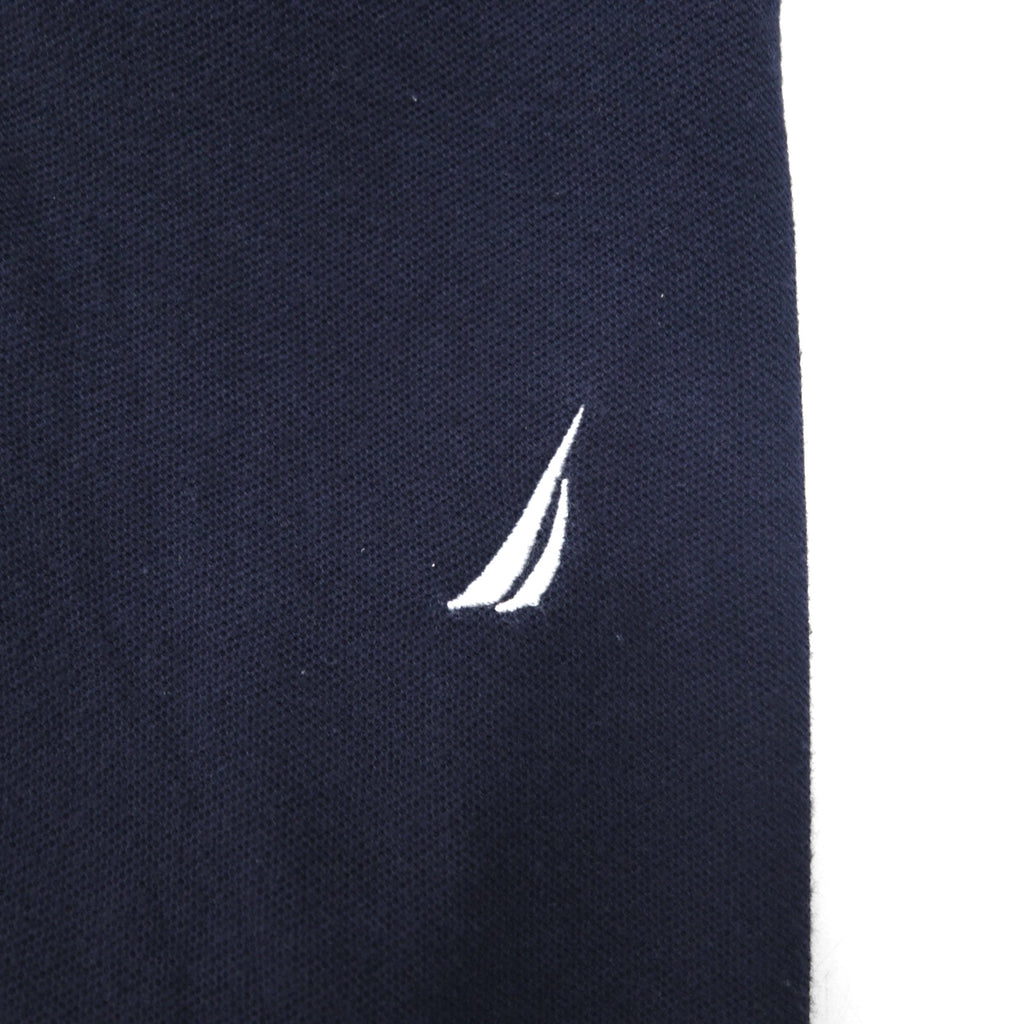 NAUTICA Polo Shirt, XL, Navy, Cotton, Pique, One Point Logo Embroidery