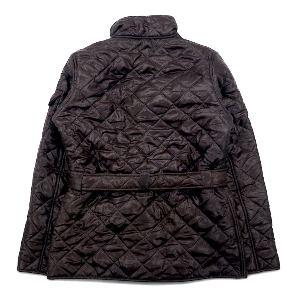 Barbour International Motorcycle Quilted Jacket L Brown Polyester Fleece Liner