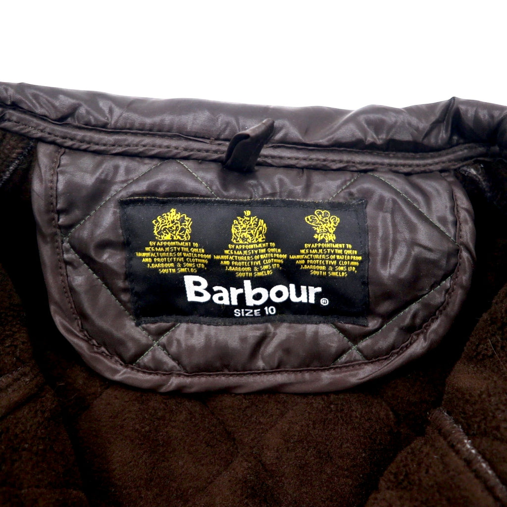 Barbour International Motorcycle Quilted Jacket L Brown Polyester Fleece Liner