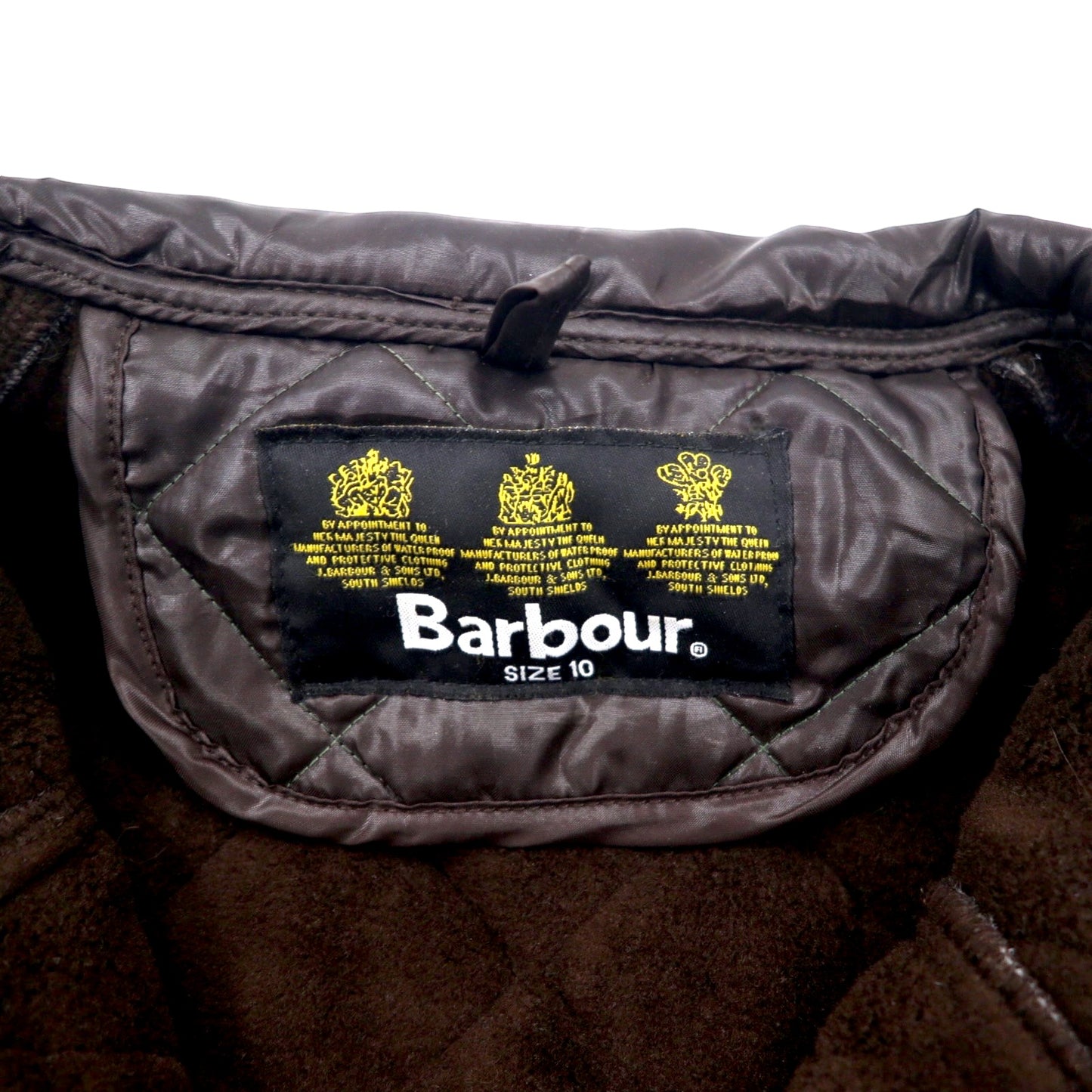 Barbour インターナショナル モーターサイクル キルティングジャケット L ブラウン ポリエステル フリースライナー