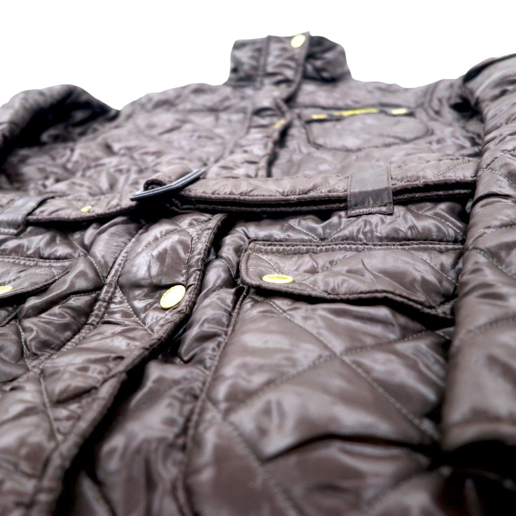 Barbour International Motorcycle Quilted Jacket L Brown Polyester Fleece Liner