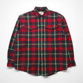 Eddie Bauer 90s Flannel Work Shirt, Size XL, Red Check, LEGENDS Check, Double Pocket