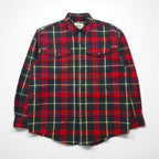 Eddie Bauer 90s Flannel Work Shirt, Size XL, Red Check, LEGENDS Check, Double Pocket