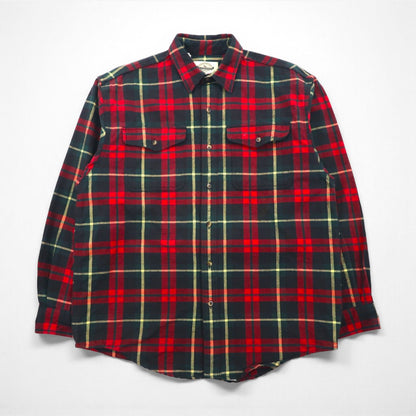 Eddie Bauer 90年代 フランネル ワークシャツ XL レッド チェック LEGENDS チェック ダブルポケット