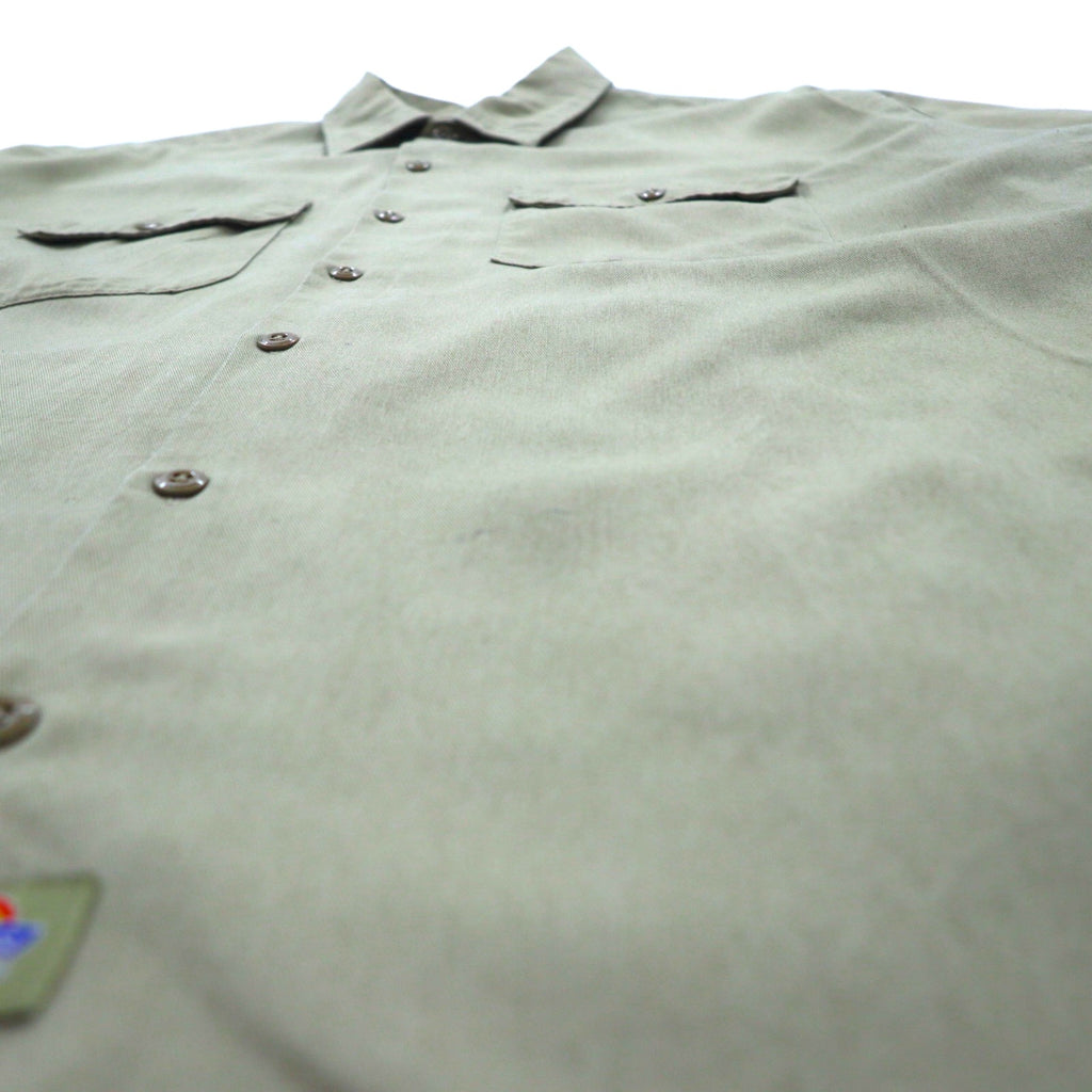 Dickies 半袖 ワークシャツ XL ベージュ ポリエステル コットン 胸ポケット ビッグサイズ ニカラグア製