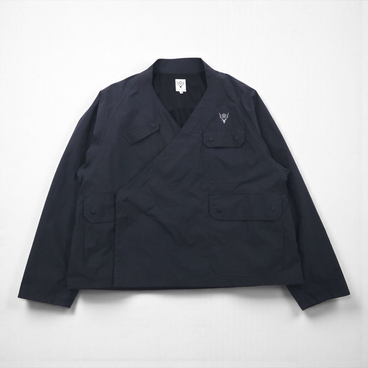 South2 West8 作務衣 Sherpa Jacket シェルパジャケット S グレー ナイロン EJ801 日本製