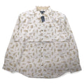 Eddie Bauer Button-down Shirt L Beige Cotton All-over Animal Pattern Unused